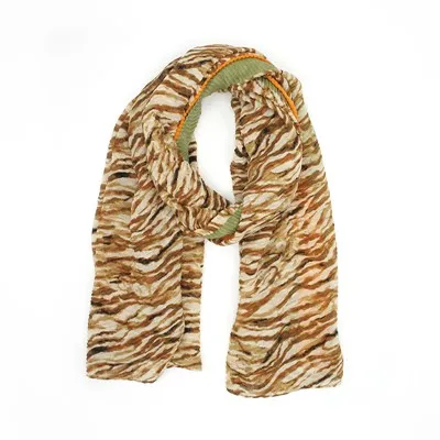 Brązowy szalik z nadrukiem S028