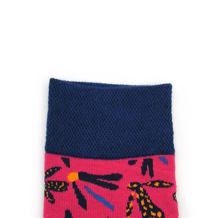 Pink Dragonfly Cotton Socks